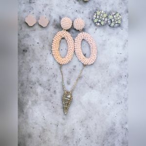Beautiful bundle of 3 pairs of earrings and one arrowhead pendant necklace.